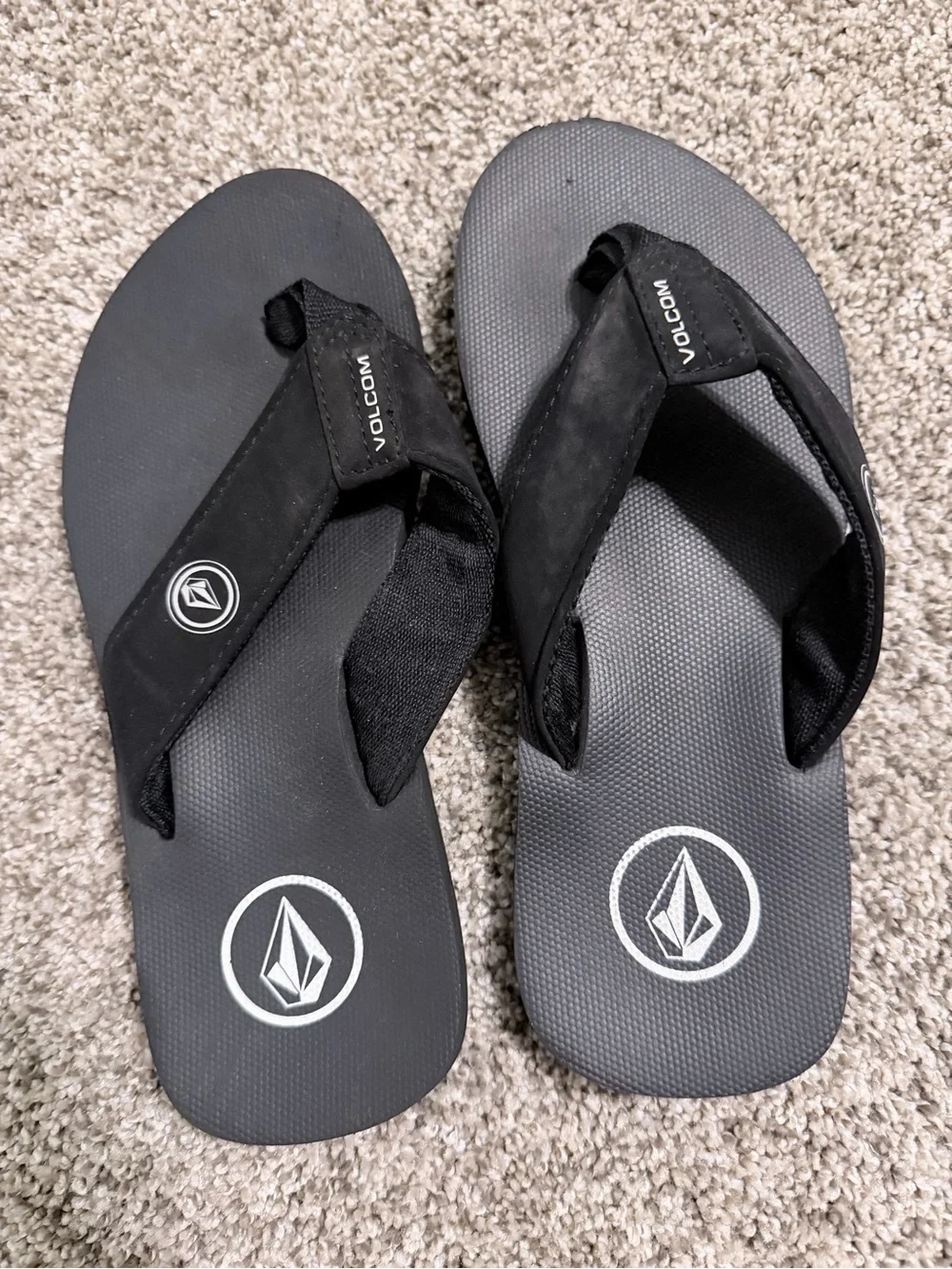 Volcom Black and White Logo Thong Sandals